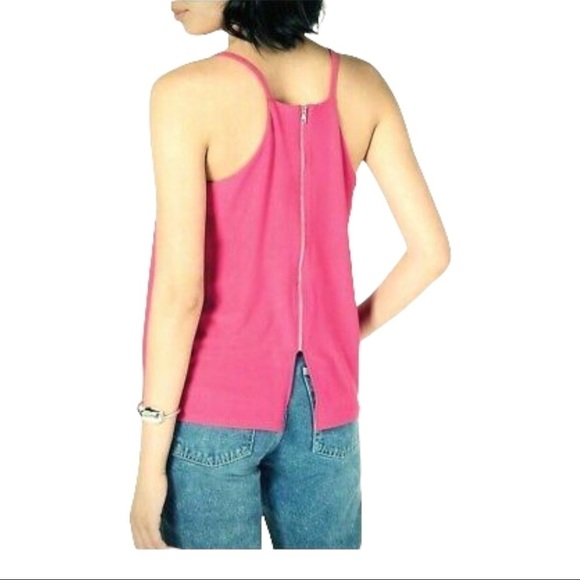 Bar III Women's Berry Bloom ZipBack Halter Top XXL - Picture 2 of 3